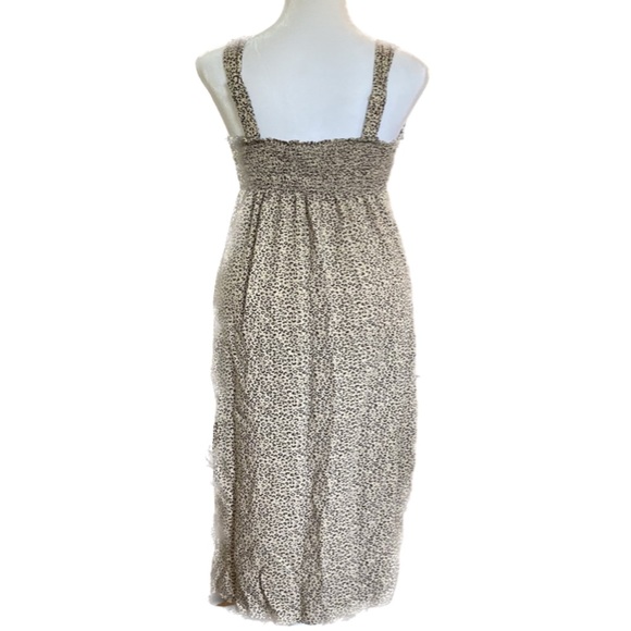 Japna Dress Midi Black Tan Leopard Button Down Sleevless Size S - Picture 4 of 9